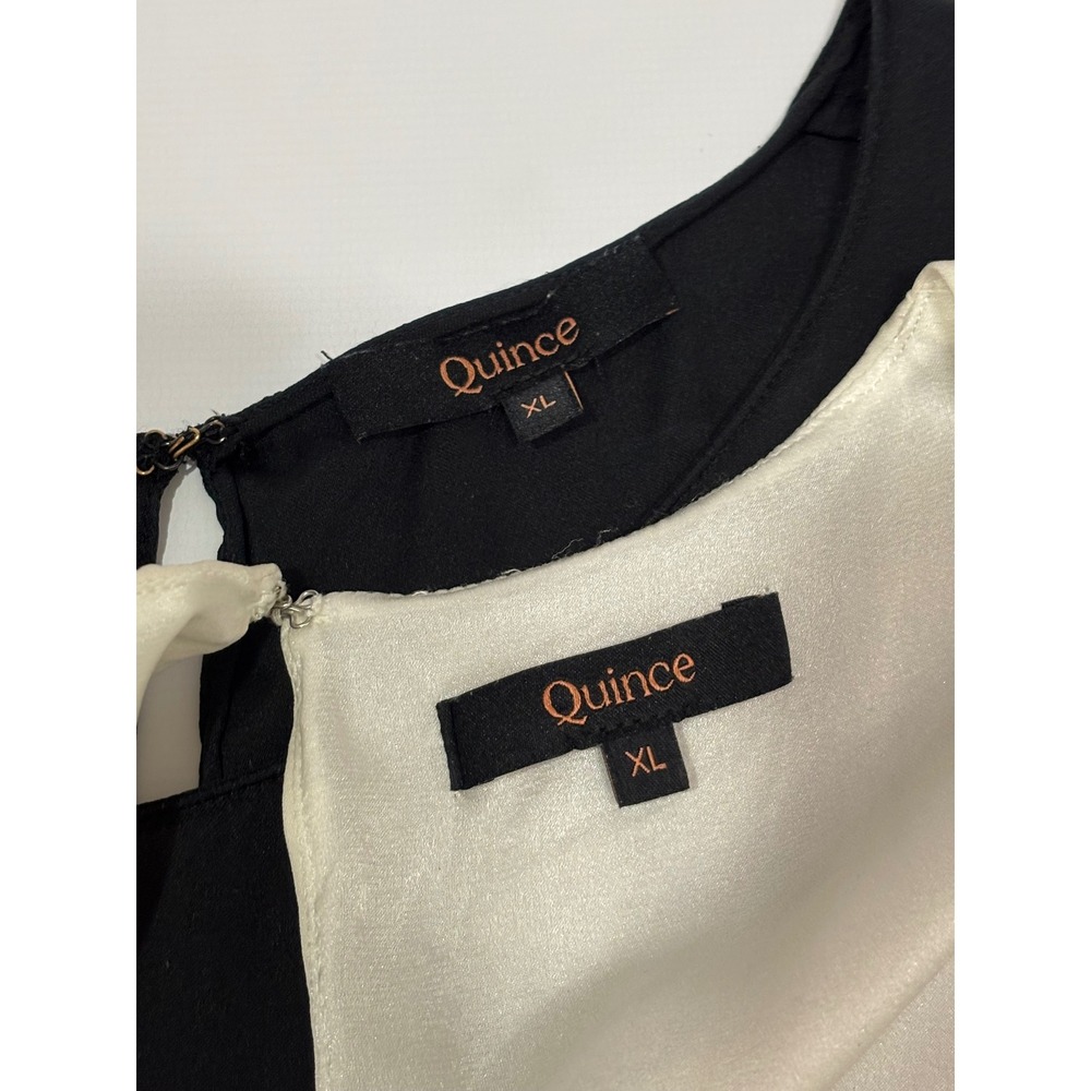 Quince Washable Silk Sleeveless Tank Bundle of 2  Black Ivory XL Quiet Luxury - Picture 6 of 12
